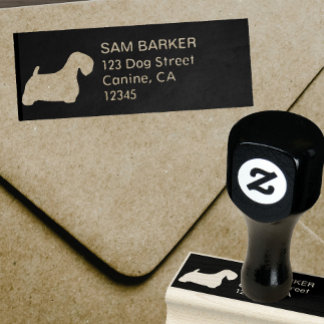 Sealyham Terrier Silhouette Return Address Rubber Stamp