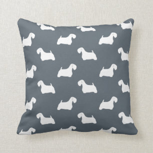 Sealyham Terrier Silhouettes Pattern Cushion