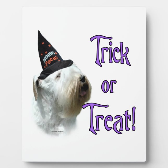 Sealyham Terrier Trick or Treat Plaque (Front)