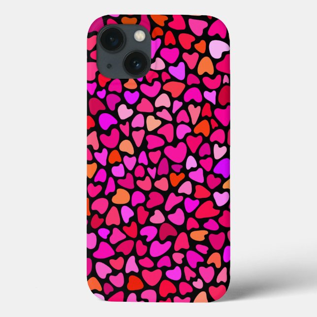 Seamles Colourful Hearts Pattern Love Case-Mate iPhone Case (Back)