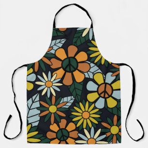 Seamless 70's retro hippie flowers pattern - Vinta Apron