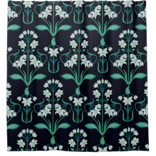 seamless abstract art nouveau floral pattern shower curtain