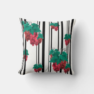 Seamless abstract cartoon grape fruit striped line cushion