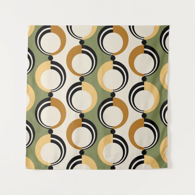 Seamless abstract chain pattern. Vintage design, f Tapestry (Front)