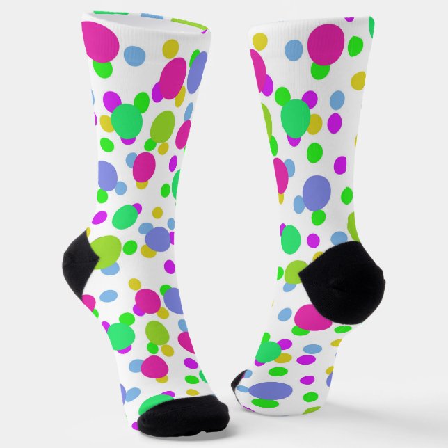 Seamless abstract circles fun confetti dots bright socks (Angled)