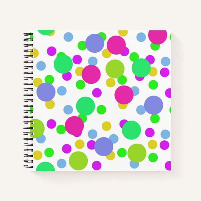 Seamless abstract circles round dots confetti brig notebook (Front)