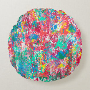 seamless abstract digital illustration fabric desi round cushion