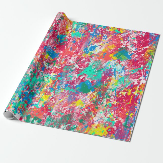 seamless abstract digital illustration fabric desi wrapping paper (Unrolled)