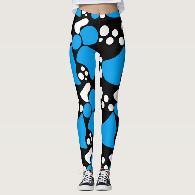 Seamless abstract dots spots modern circles splatt leggings (Front)