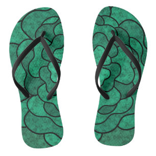 Seamless abstract floral flowers black green colou jandals