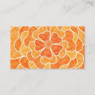 Seamless abstract floral flowers white orange colo business card