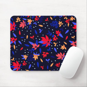Seamless Abstract Floral Pattern Mouse Pad