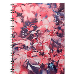 seamless abstract flowers, oil painting style, ill notebook