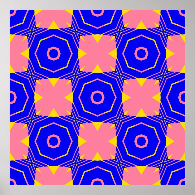 Seamless abstract geometric floral patternabstract poster (Front)