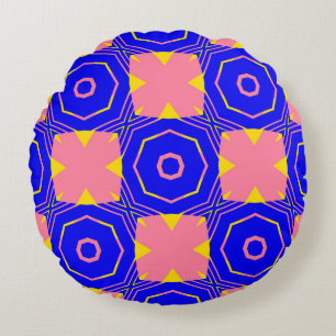 Seamless abstract geometric floral patternabstract round cushion