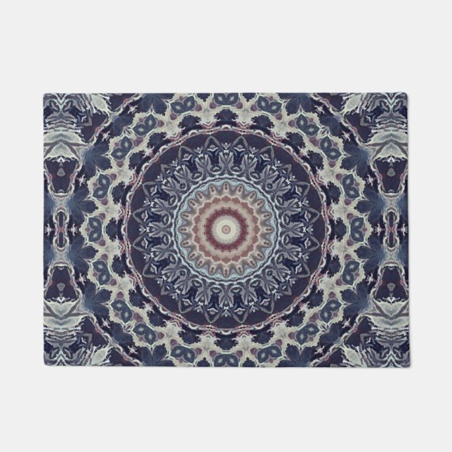 Seamless abstract geometrical round circle mandala doormat (Front)