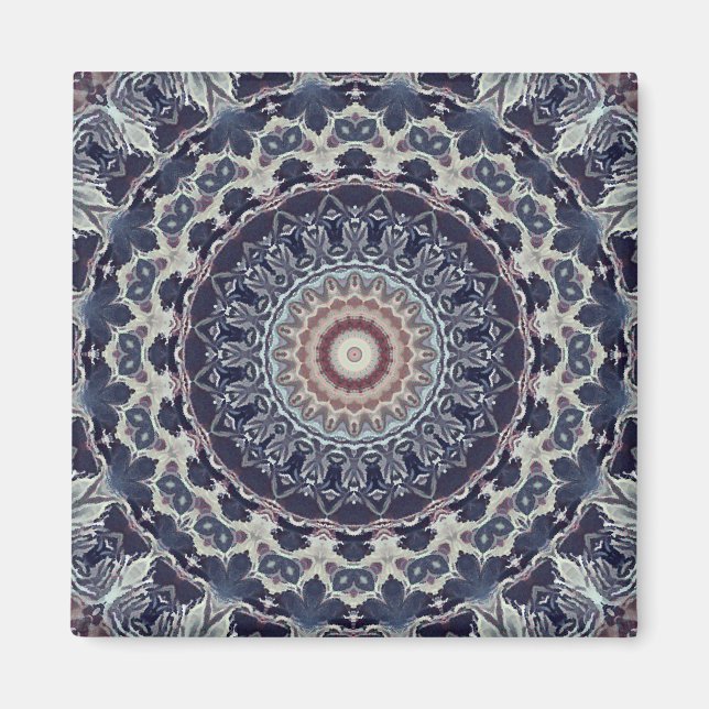 Seamless abstract geometrical round circle mandala magnet (Front)
