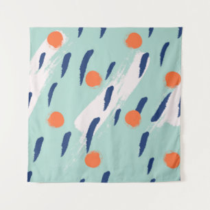 Seamless abstract hand drawn brushstroke shapes pa tapestry