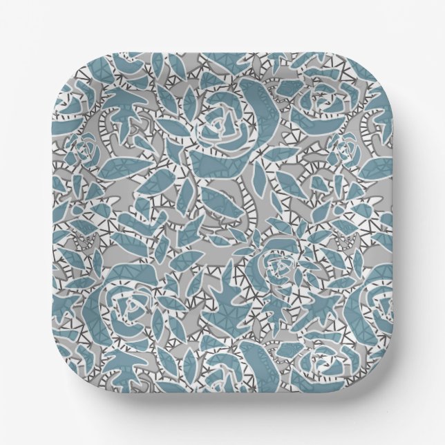 Seamless abstract lace romantic retro vintage  paper plate (Front)