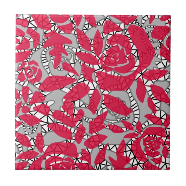 Seamless abstract lace romantic retro vintage red tile (Front)