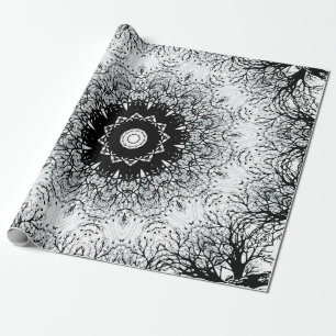 Seamless abstract mandala round circle kaleidoscop wrapping paper