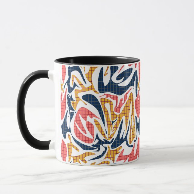 Seamless abstract memphis school modern pattern wh mug (Left)