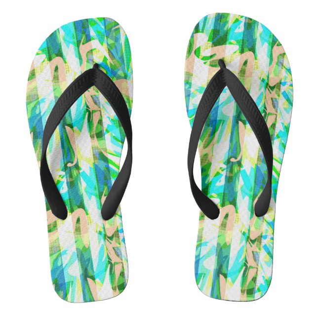 Seamless abstract modern brush stroke multicolor d jandals (Footbed)