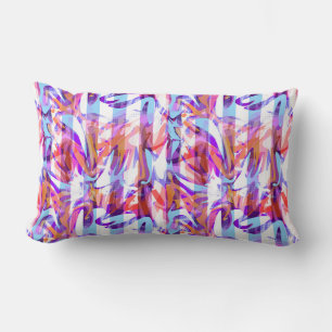 Seamless abstract modern brush stroke multicolor d lumbar cushion