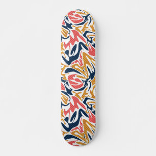 Seamless abstract modern brush stroke multicolor  skateboard