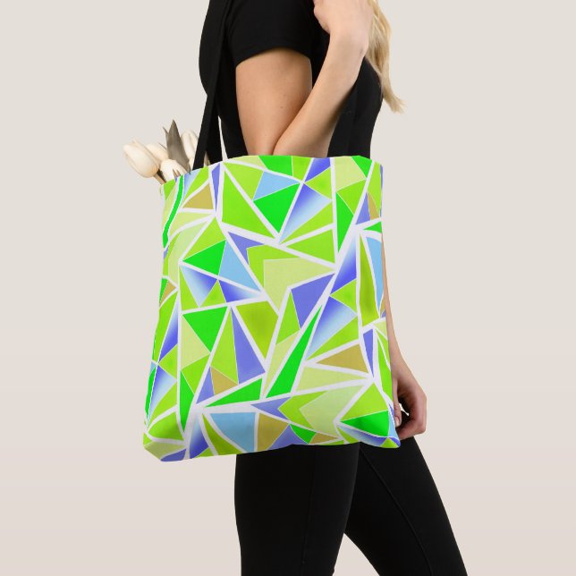 Seamless abstract modern geometrical shapes triang tote bag (Close Up)