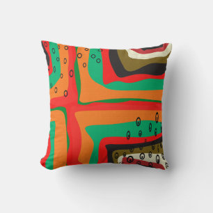 Seamless abstract modern retro colours pattern ora cushion