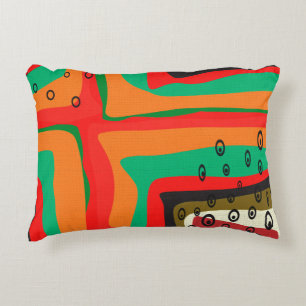 Seamless abstract modern retro colours pattern ora decorative cushion