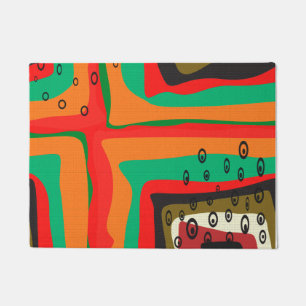 Seamless abstract modern retro colours pattern ora doormat