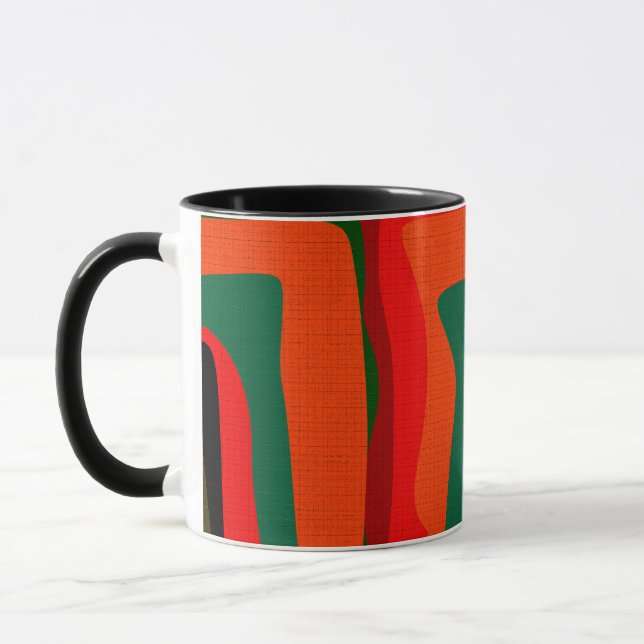 Seamless abstract modern retro colours pattern ora mug (Left)