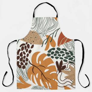 Seamless abstract nature pattern on white backgrou apron