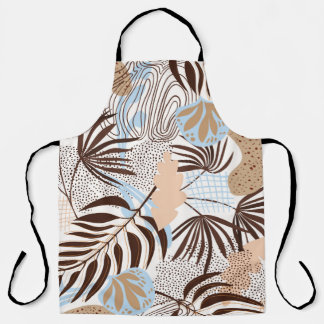 Seamless abstract nature pattern on white backgrou apron