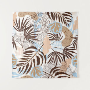 Seamless abstract nature pattern on white backgrou tapestry
