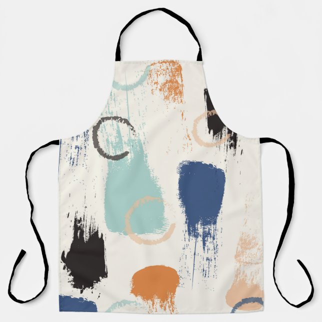 Seamless abstract pastel brush strokes pattern bac apron (Front)