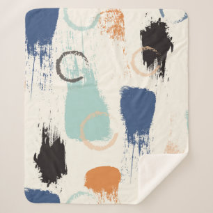 Seamless abstract pastel brush strokes pattern bac sherpa blanket
