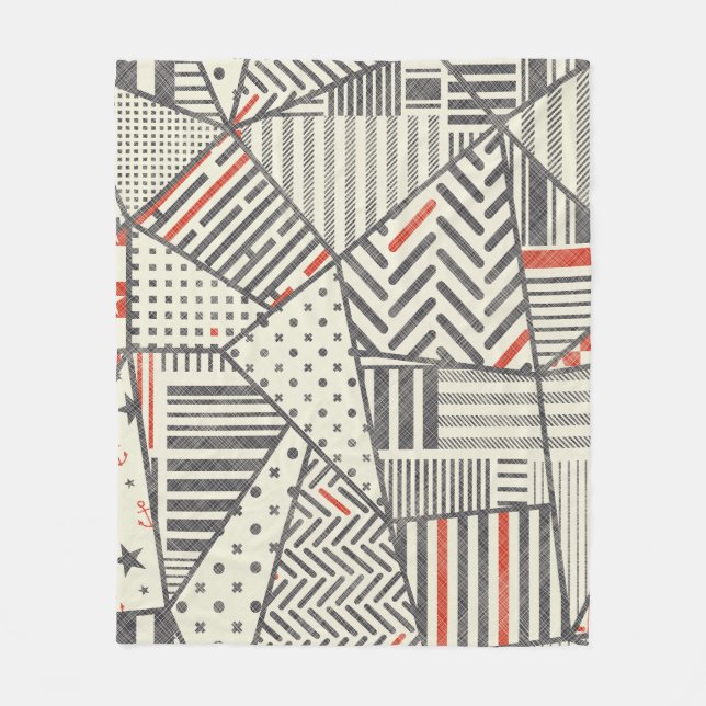 Seamless abstract patchwork in retro colours. Endl Fleece Blanket (Front)