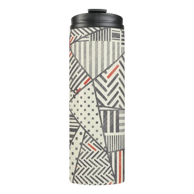 Seamless abstract patchwork in retro colours. Endl Thermal Tumbler (Front)