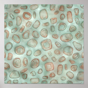 Seamless Abstract Patina Mist Fabric Pattern Poster
