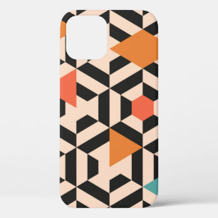 Seamless abstract pattern of geometric shapes. Geo iPhone 12 Case