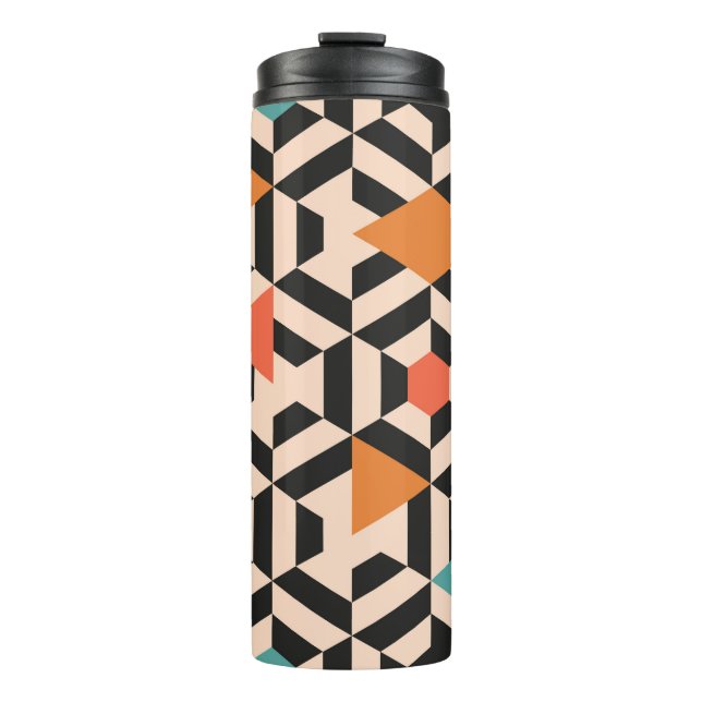 Seamless abstract pattern of geometric shapes. Geo Thermal Tumbler (Front)