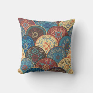 Seamless abstract pattern of trendy colored abstra cushion