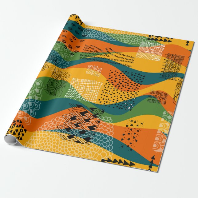Seamless abstract pattern of undulating patches de wrapping paper (Unrolled)
