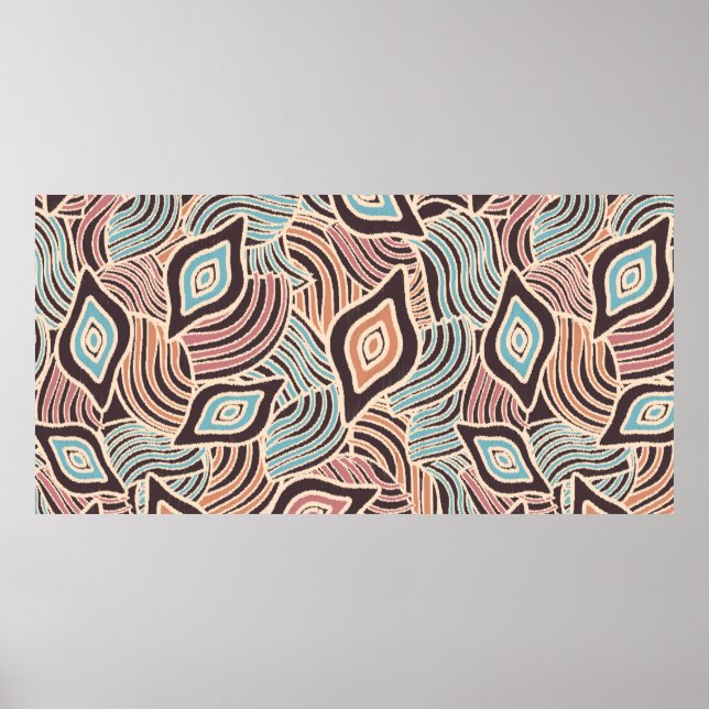 Seamless abstract pattern with the image of geomet poster (Front)