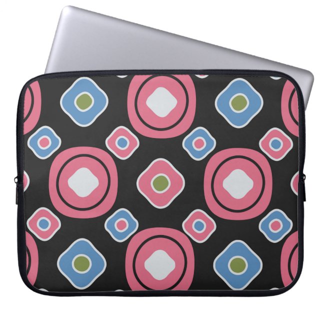 Seamless abstract pattern with the image of oval g laptop sleeve (Front)