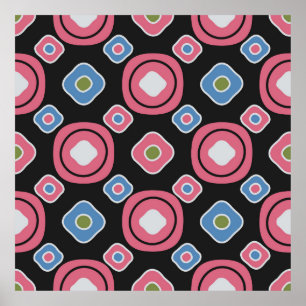 Seamless abstract pattern with the image of oval g poster