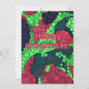 Seamless abstract pointillism dots circles green r holiday card